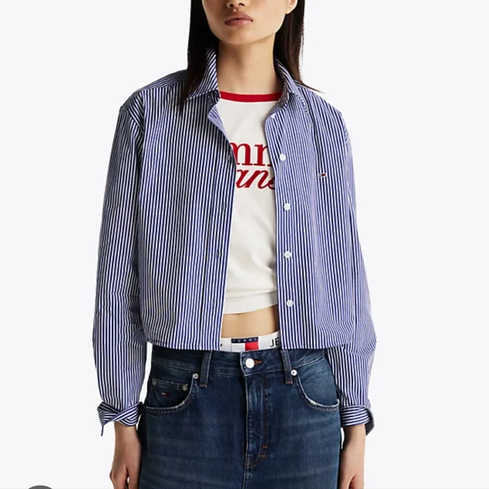 5x$25 Tommy Hilfiger Button Down Lined Cropped Top Size Large